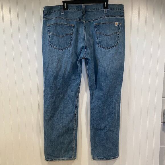 CARHARTT Jeans Mens 42x32 Blue Loose Straight Medium Wash - Picture 7 of 10